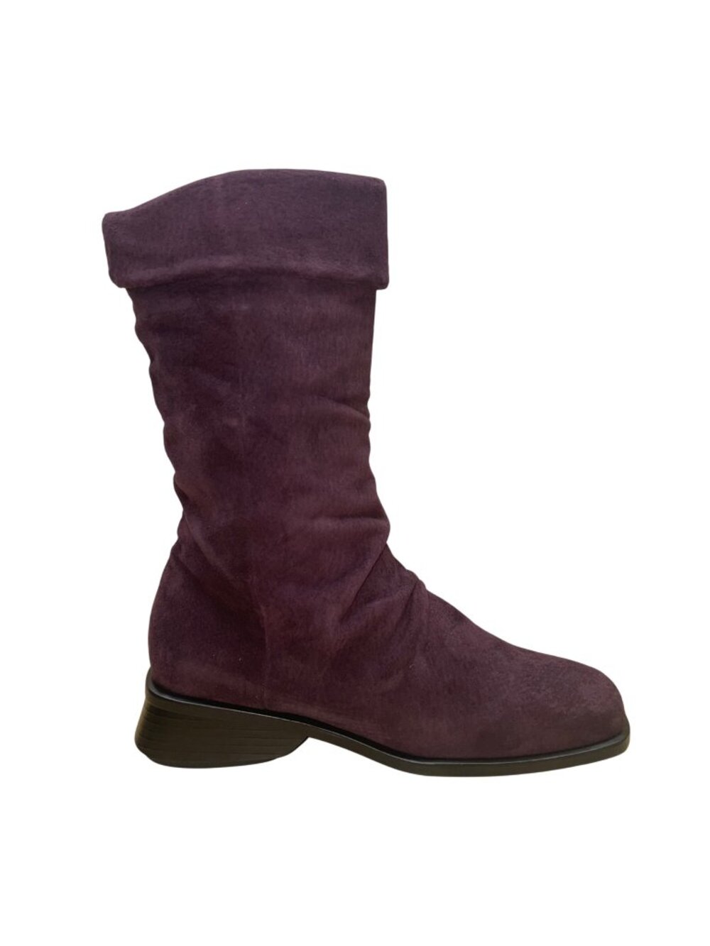 Markon Women’s Purple Suede Foldover Mid-Calf Simon Boots Size 7M